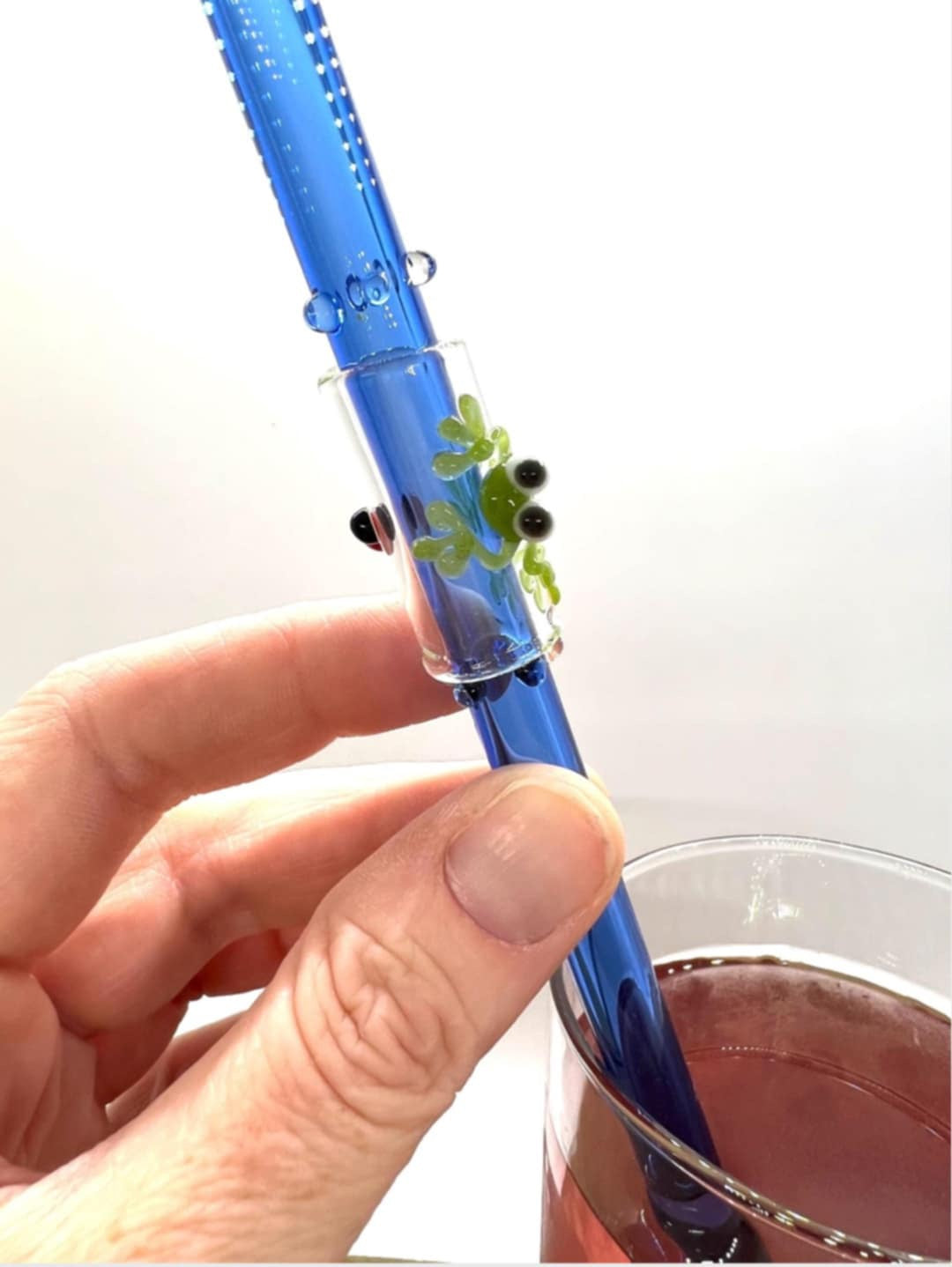 Frog Fidget Glass Straw