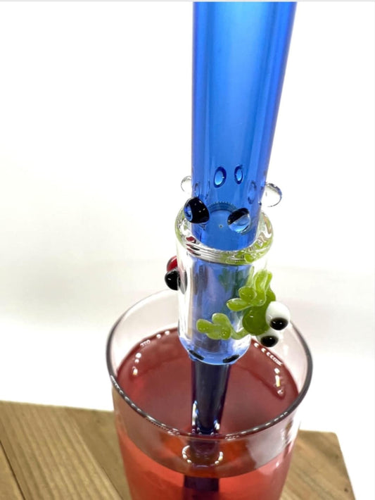 Frog Fidget Glass Straw