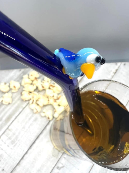 Blue Bird Glass Straw