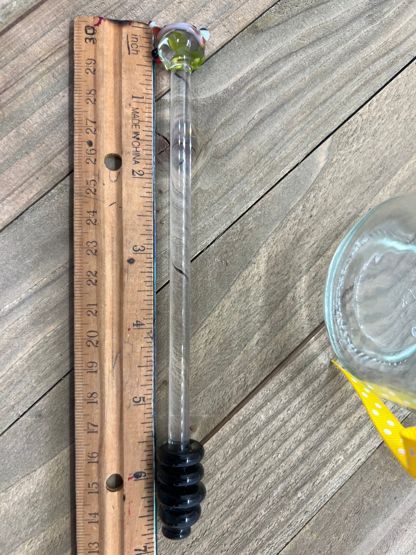 Garden Scene Glass Honey Drizzle Wand