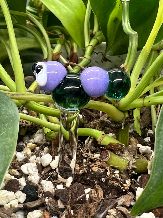 Two Tone Blue Caterpillar Plant Stake