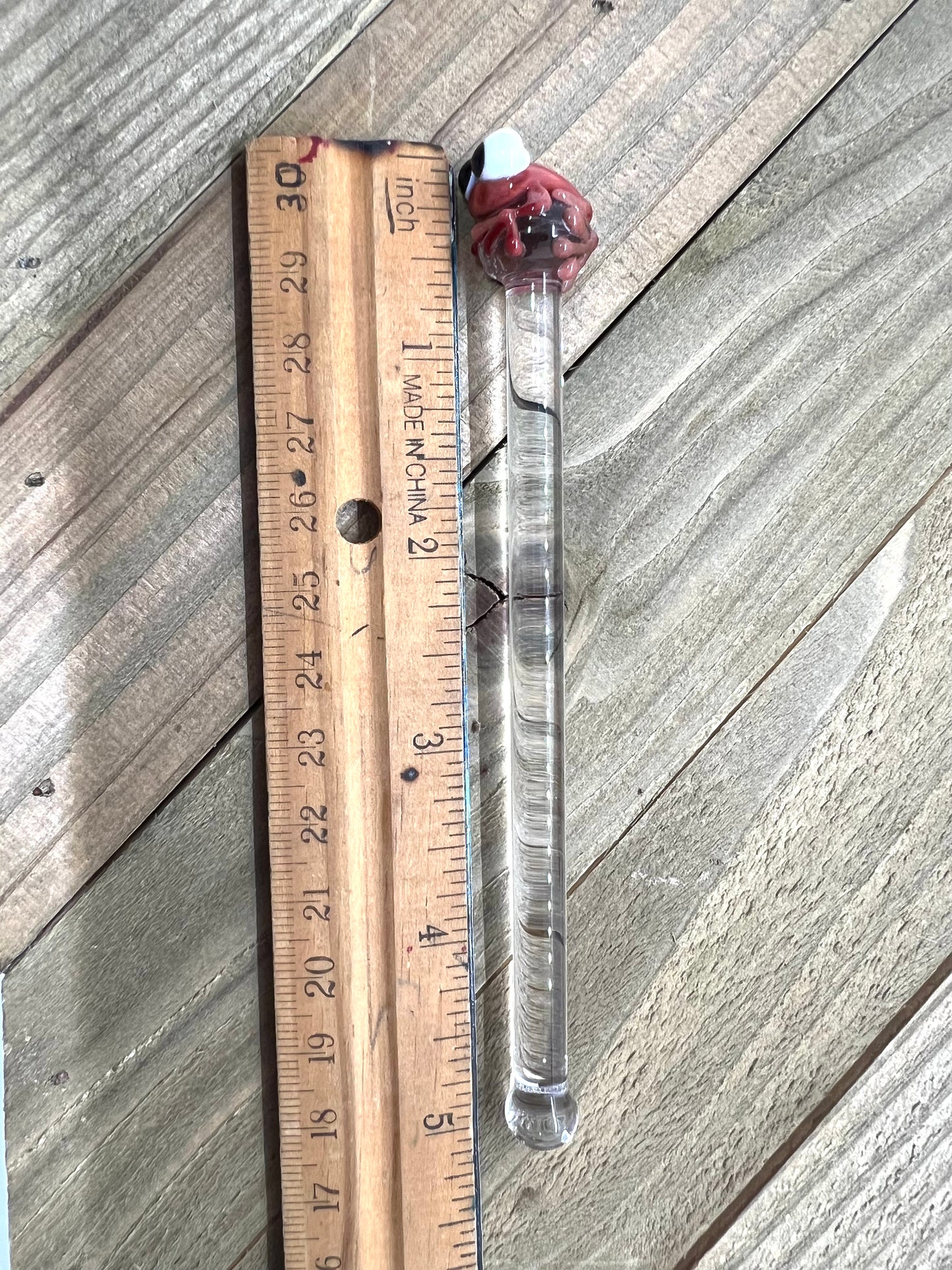 Red Frog Glass Stir Stick