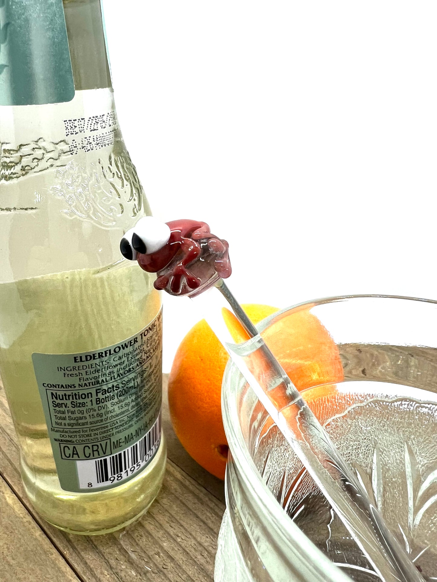 Red Frog Glass Stir Stick