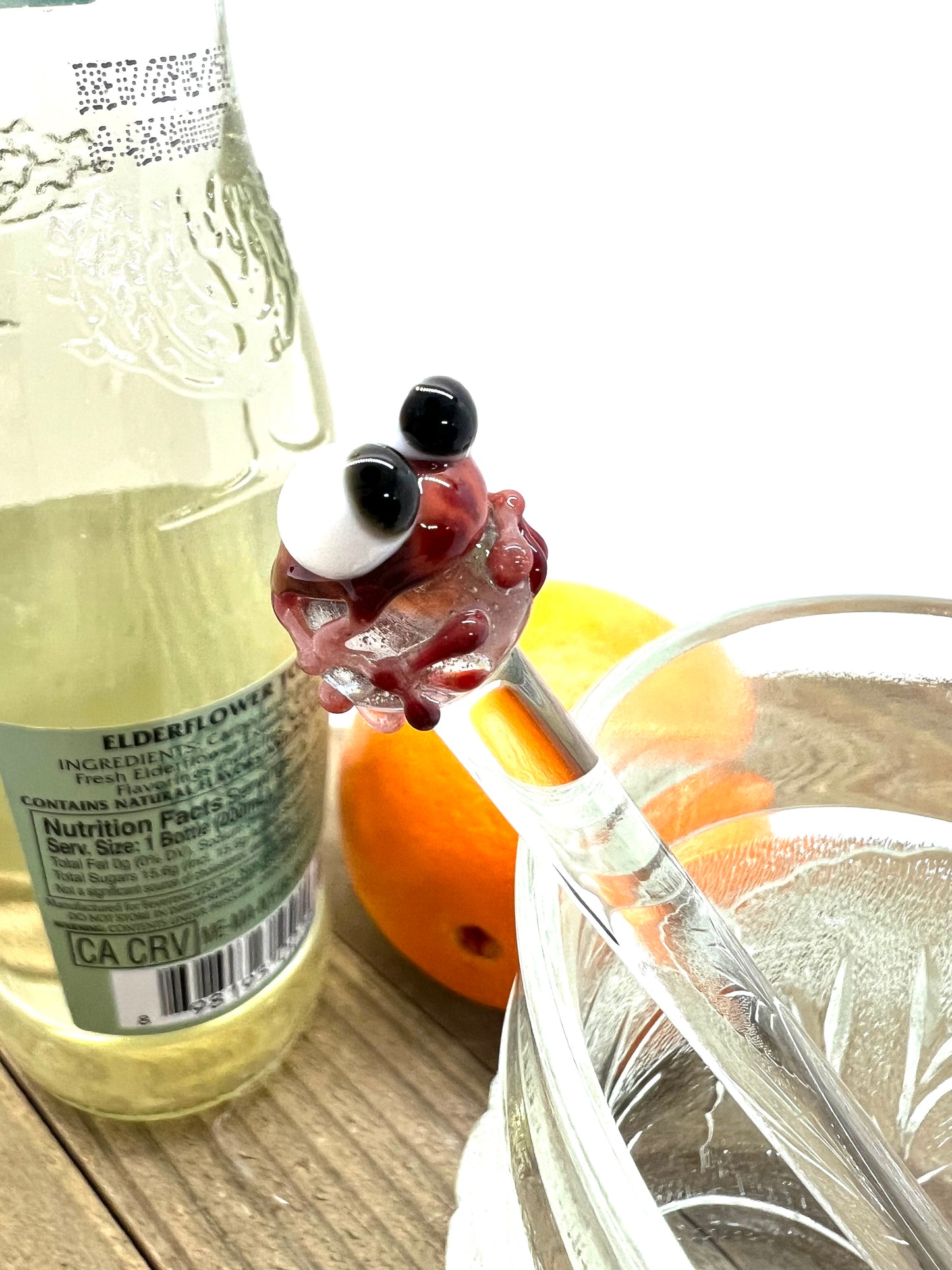 Red Frog Glass Stir Stick
