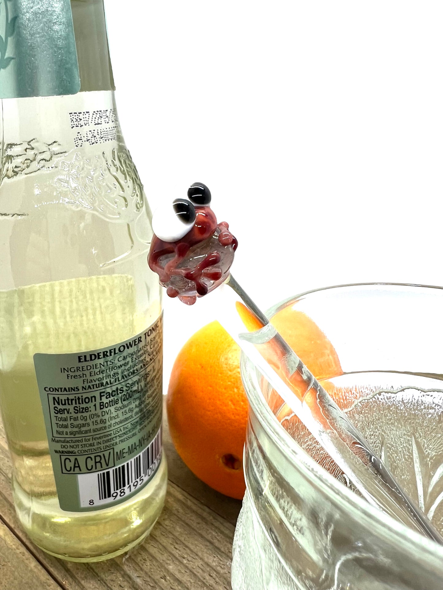 Red Frog Glass Stir Stick