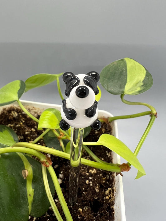 Panda Bear Glass Plant Stake