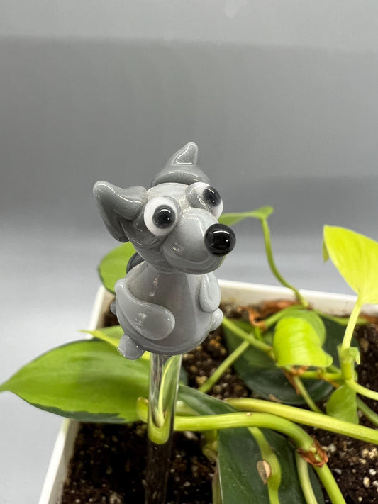 Raccoon Glass Plant Stake