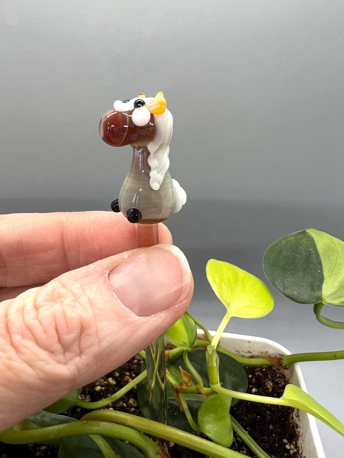 Palomino Horse Glass Plant Stake