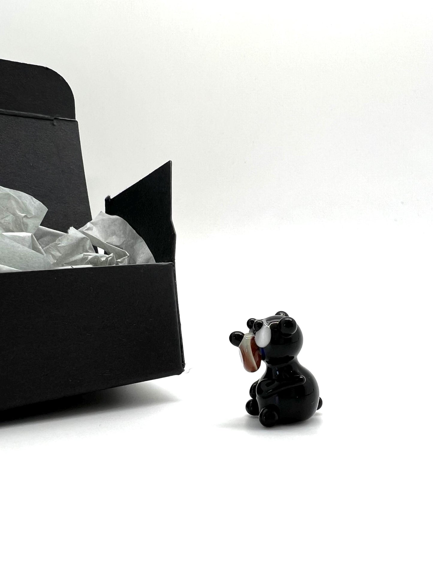 Black Bear Miniature Glass Figurine