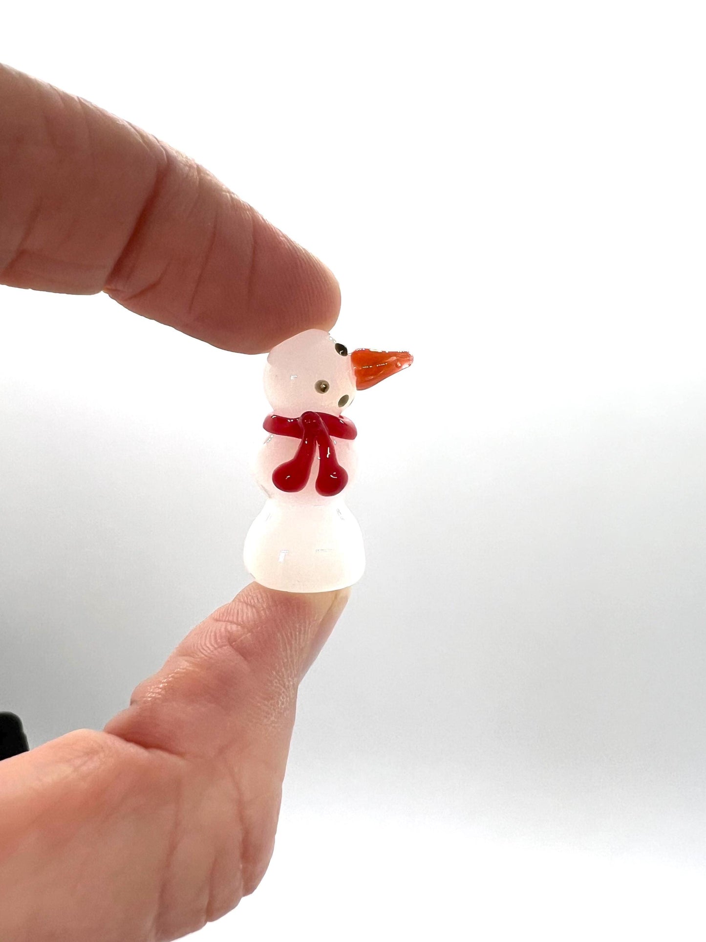 Snowman Miniature Glass Figurine