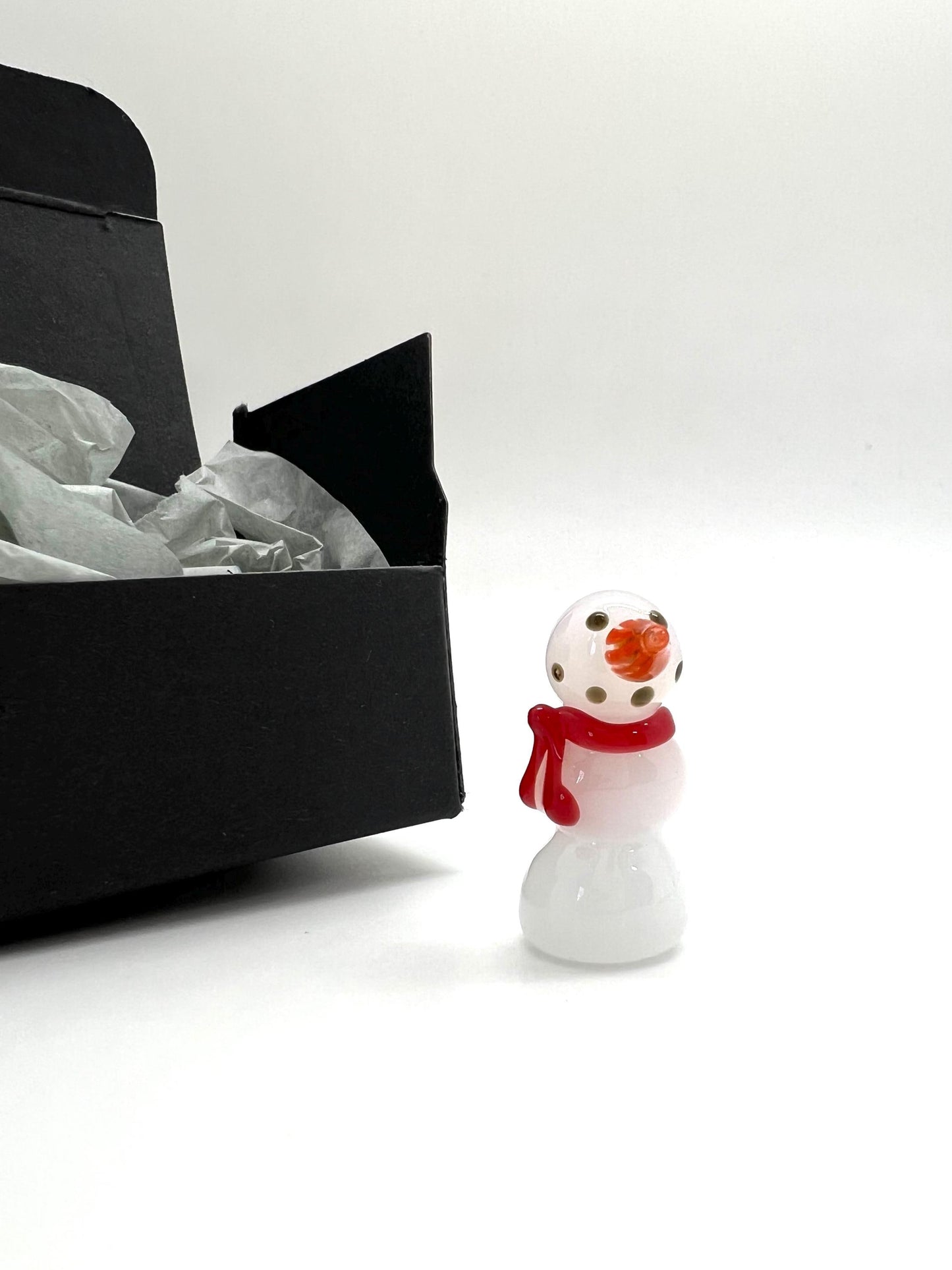 Snowman Miniature Glass Figurine