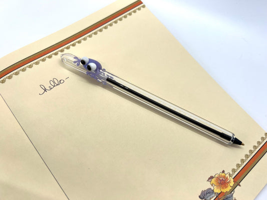 Lavender Frog on Clear Glass Ink Pen