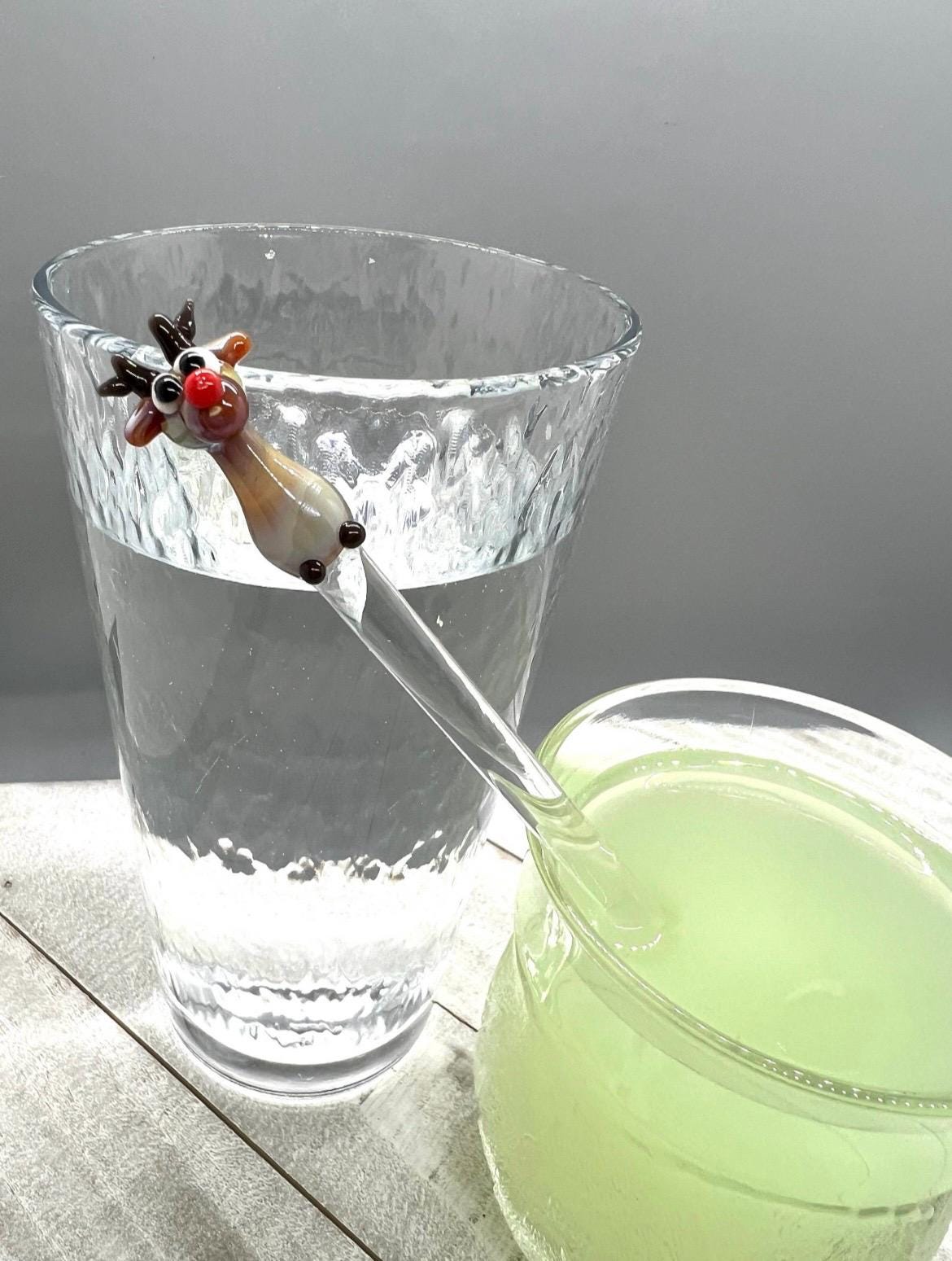 Reindeer Glass Stir Stick- 6” long