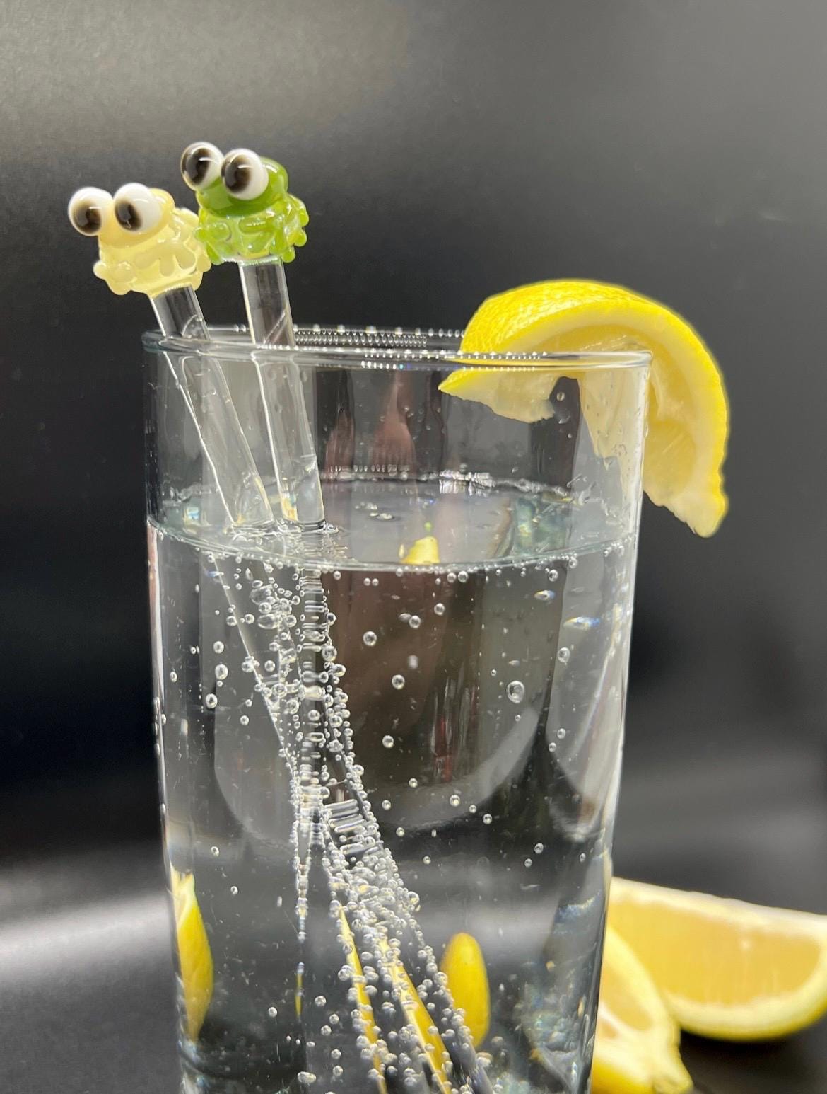 Frog Glass Stir Stick- Cocktail Swizzle Stick- Cuatomizable