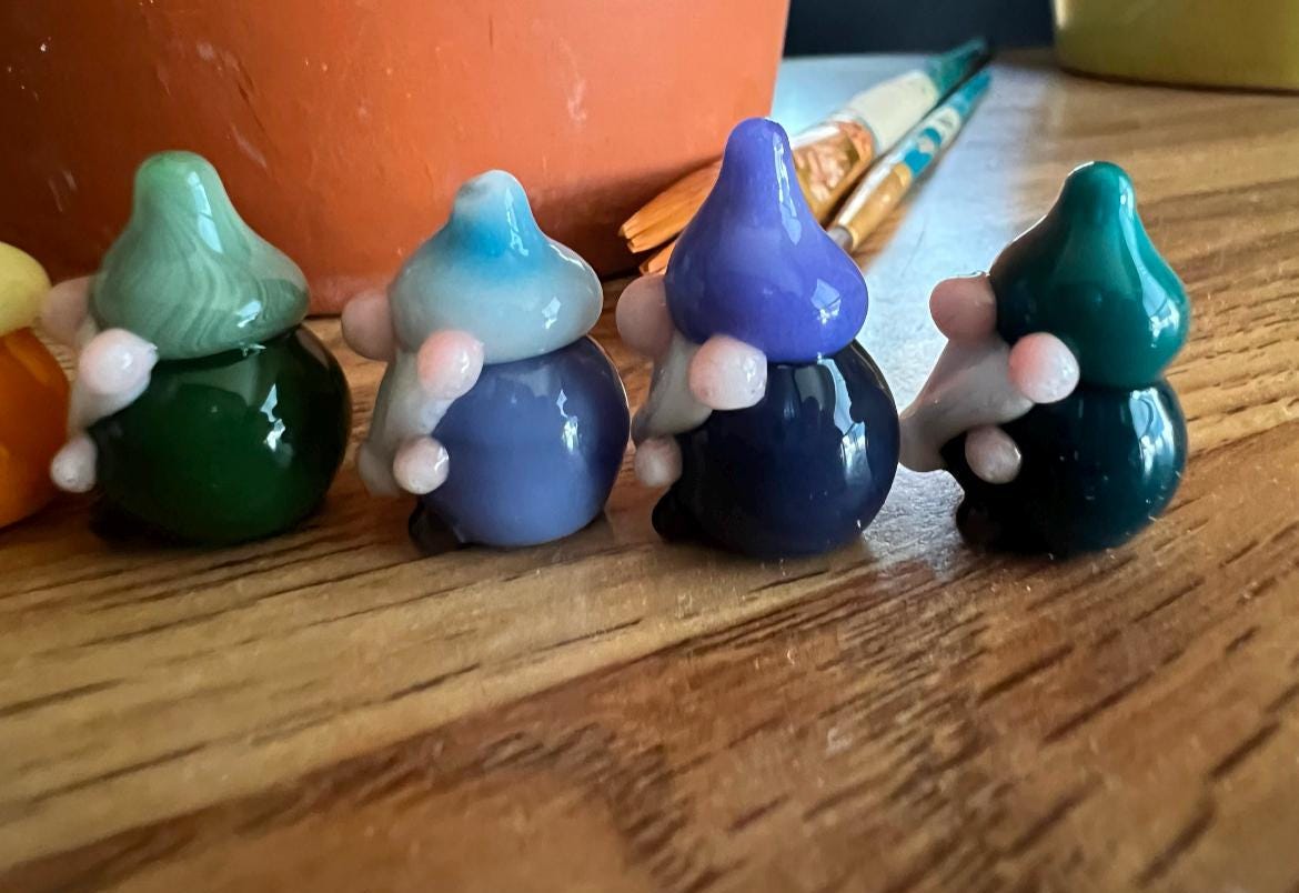 Miniature Gnome Figurine- Choose you favorite color