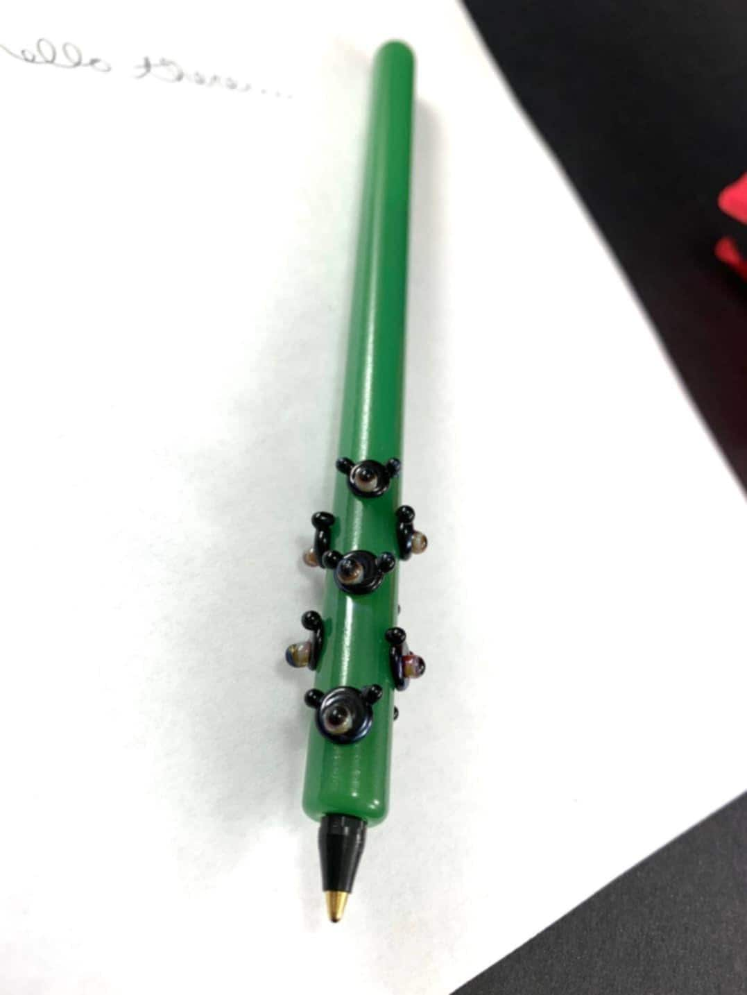 Black Bears on Green Glass Writing Pen