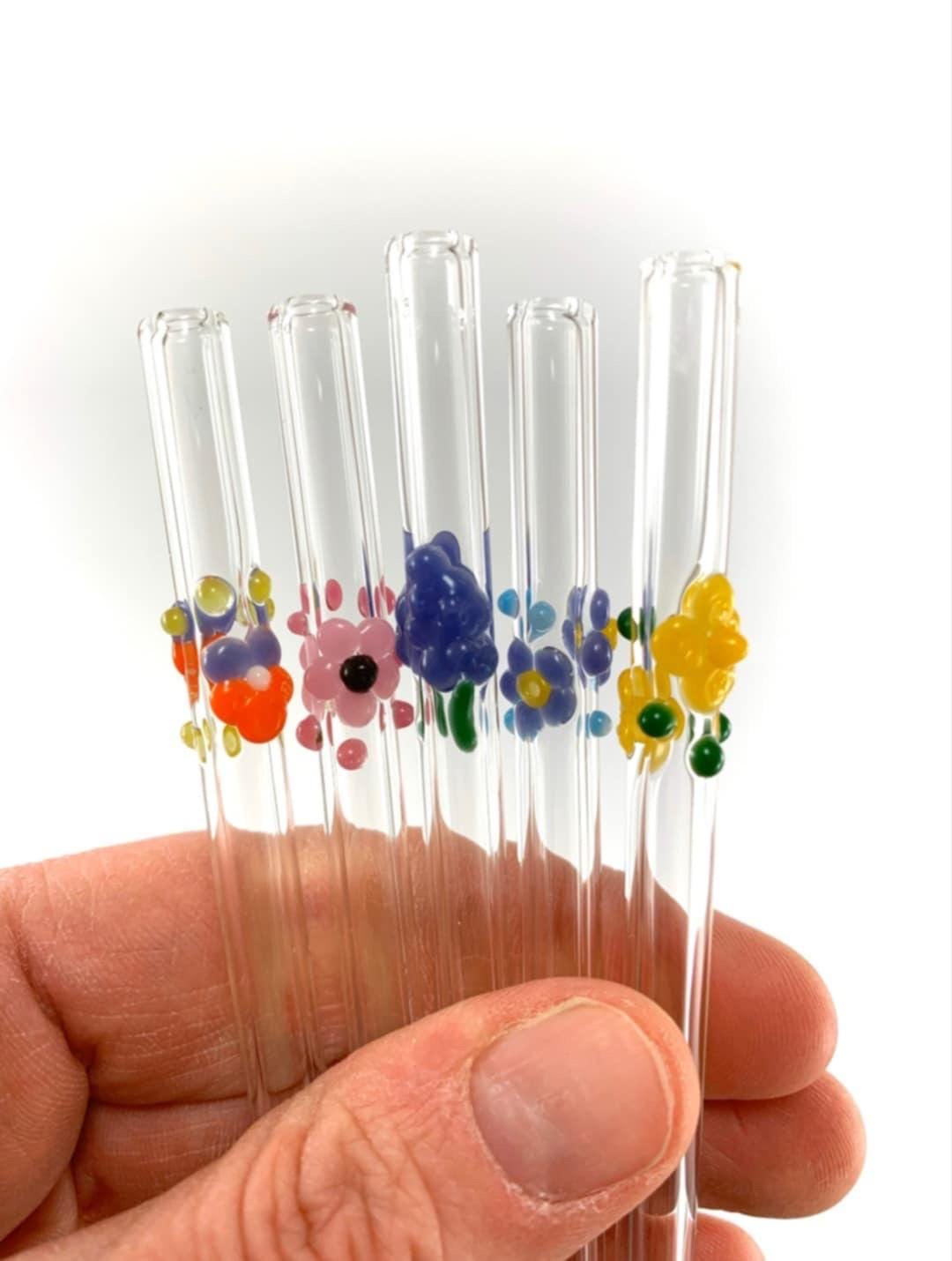 Floral Glass Straw