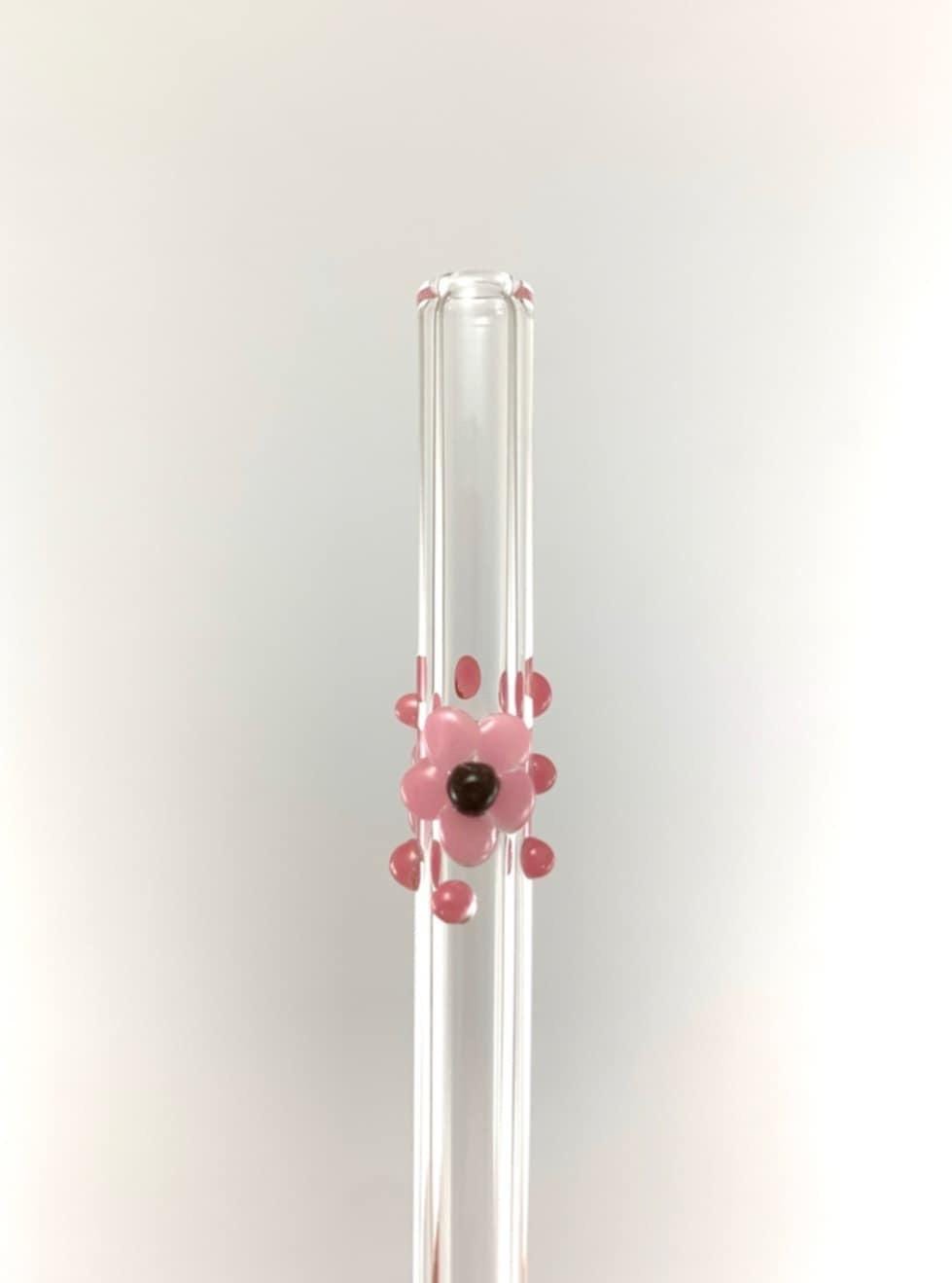Floral Glass Straw