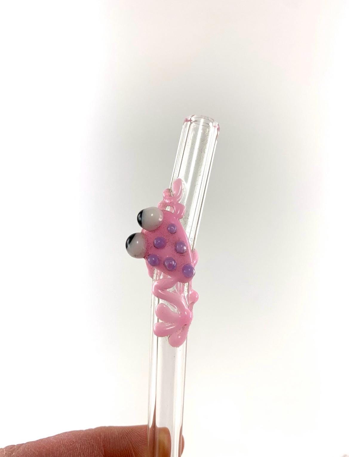 Pastel Frog Glass Straw