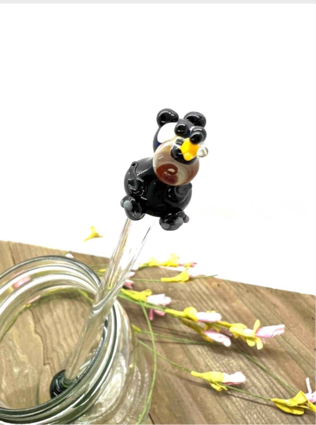 Black Bear with Tiny Bees Honey Drizzle Wand