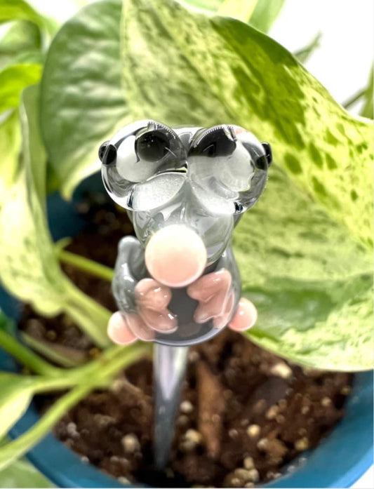 Mole with Glasses Glass Plant Stake- Customizable Length- Free Gift Wrap