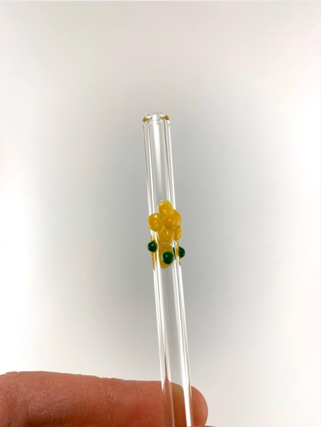 Floral Glass Straw