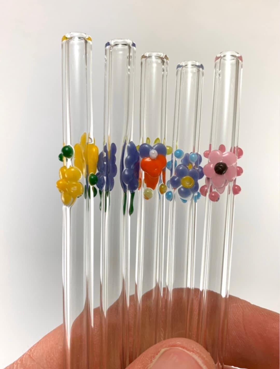 Floral Glass Straw