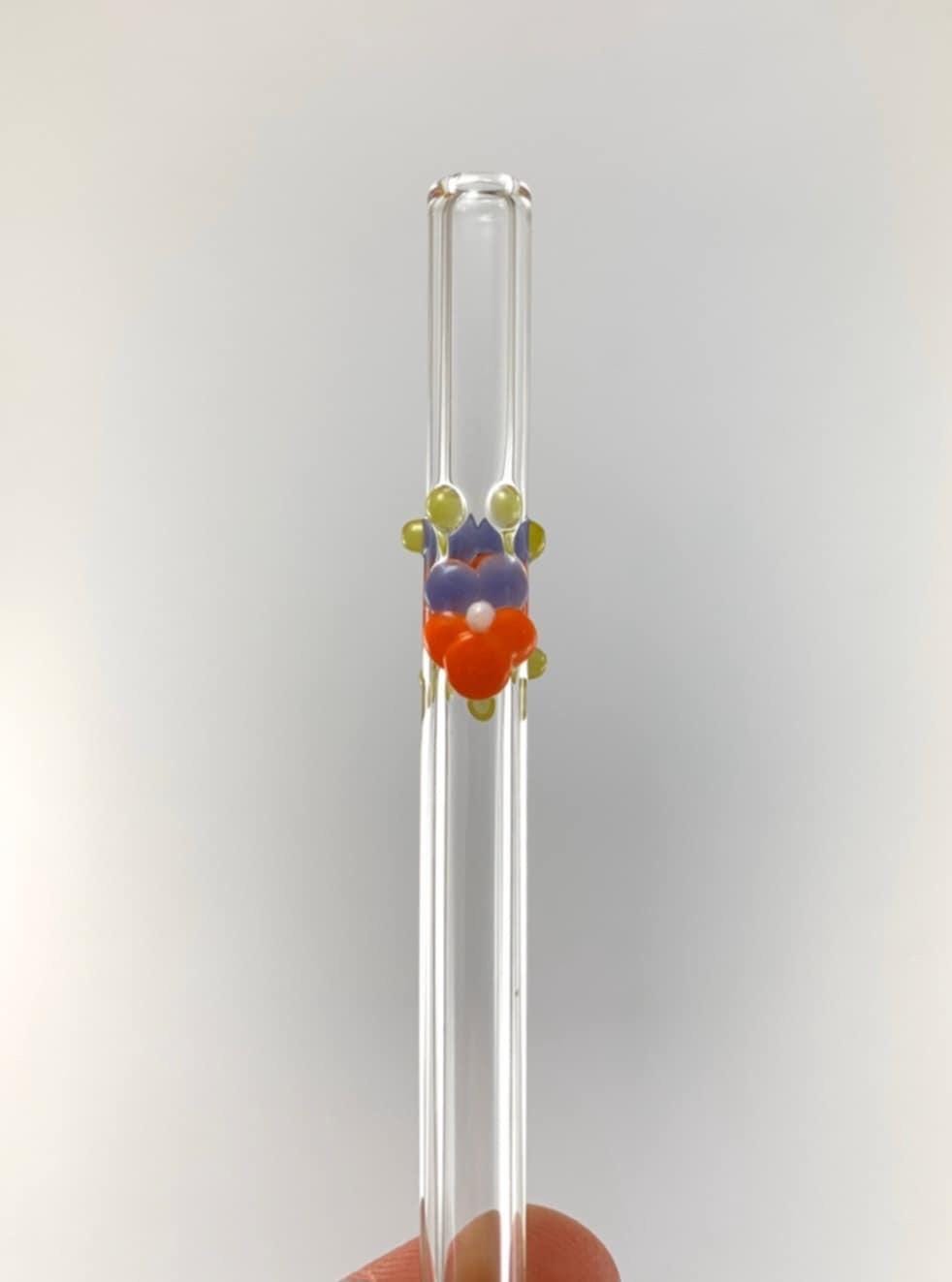 Floral Glass Straw